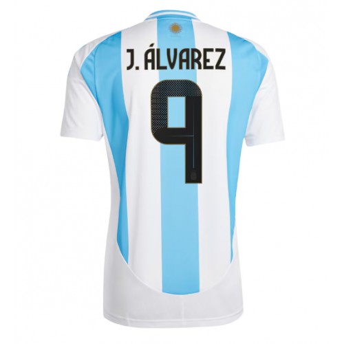 Fotballdrakt Herre Argentina Julian Alvarez #9 Hjemmedrakt Copa America 2024 Kortermet